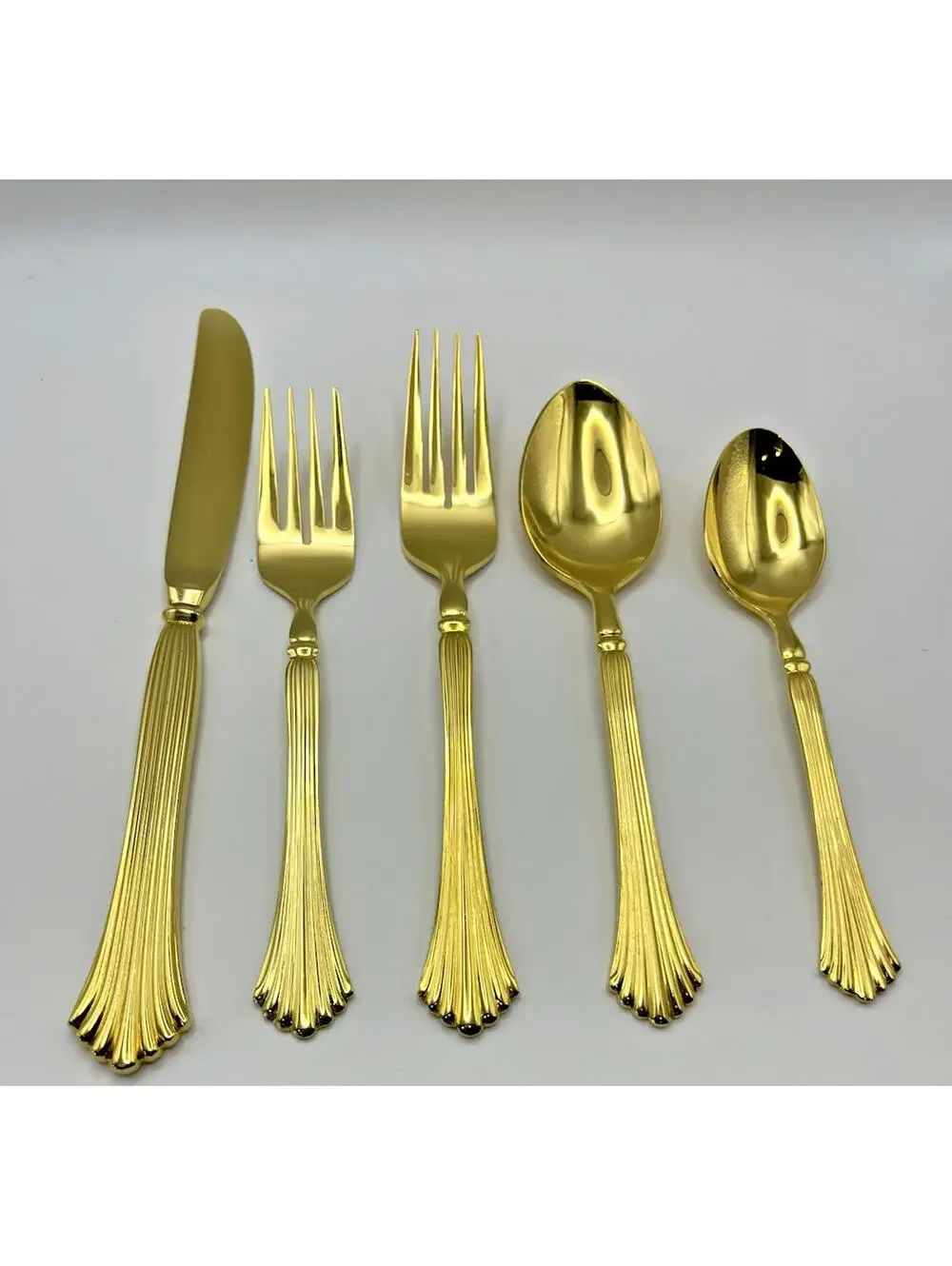Stanley Roberts Pavilion Gold Electroplate Service for 8 Flatware set 54 pcs